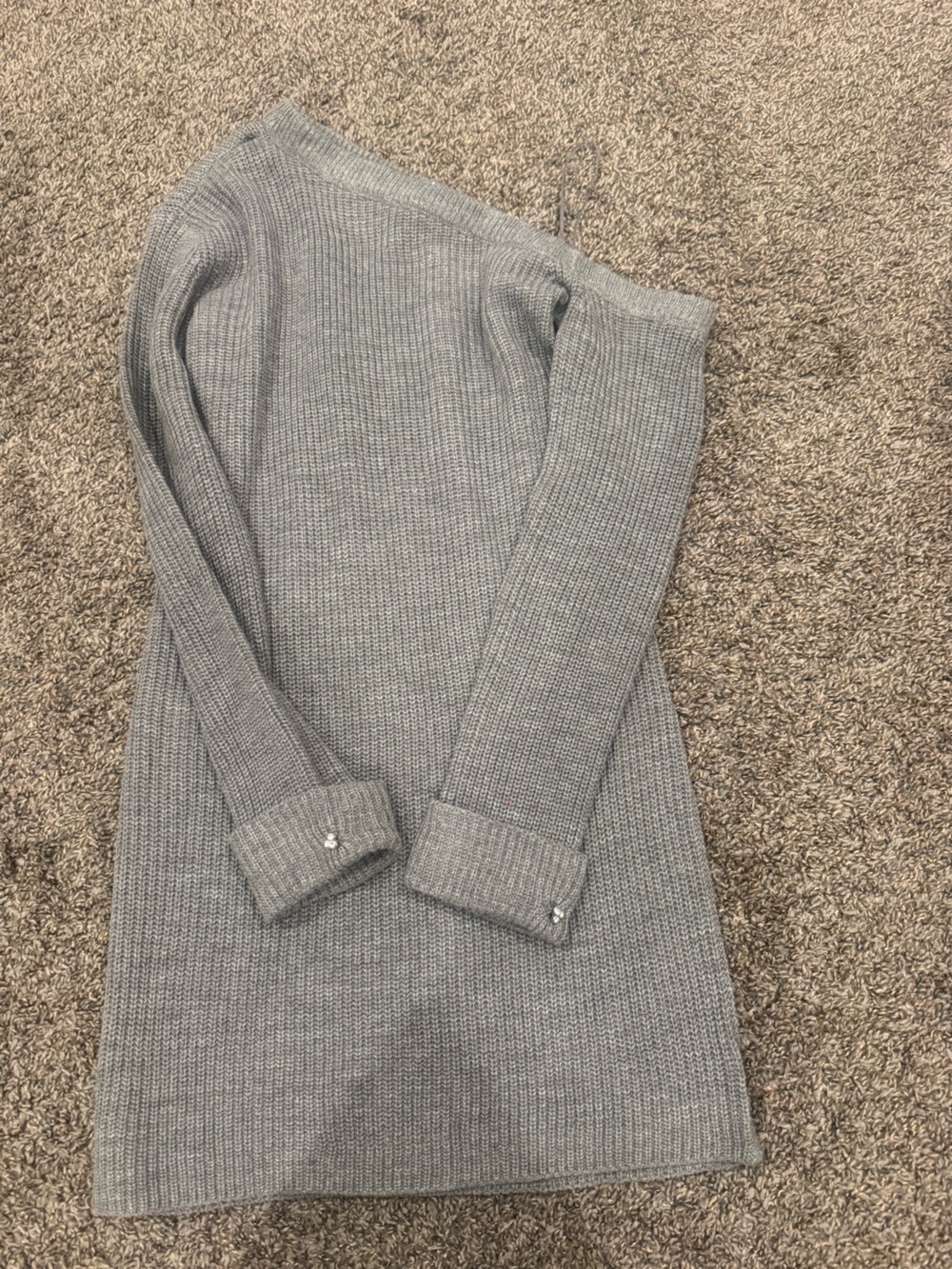 Wayf Gray Waffle-Knit Sweater